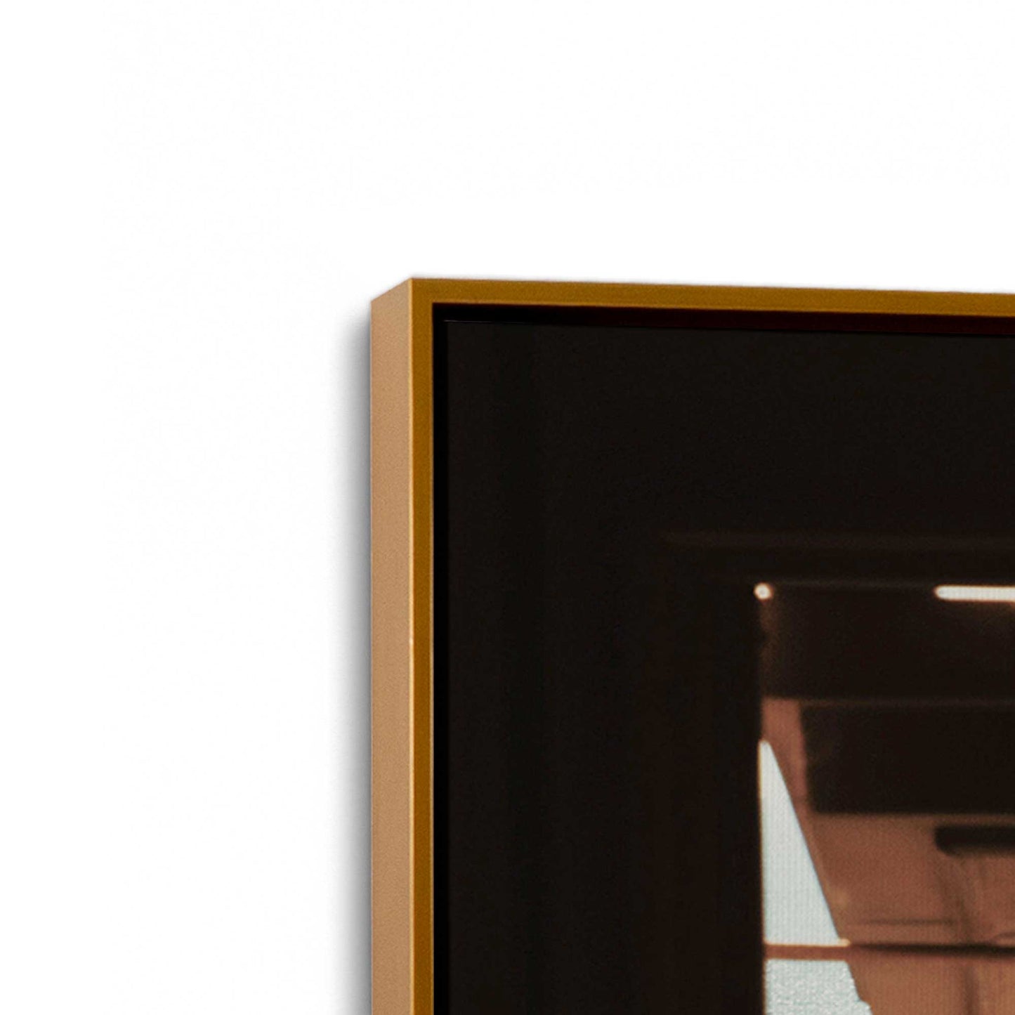 [Color:Polished Gold] Picture of art in a Polished Gold frame at an angle