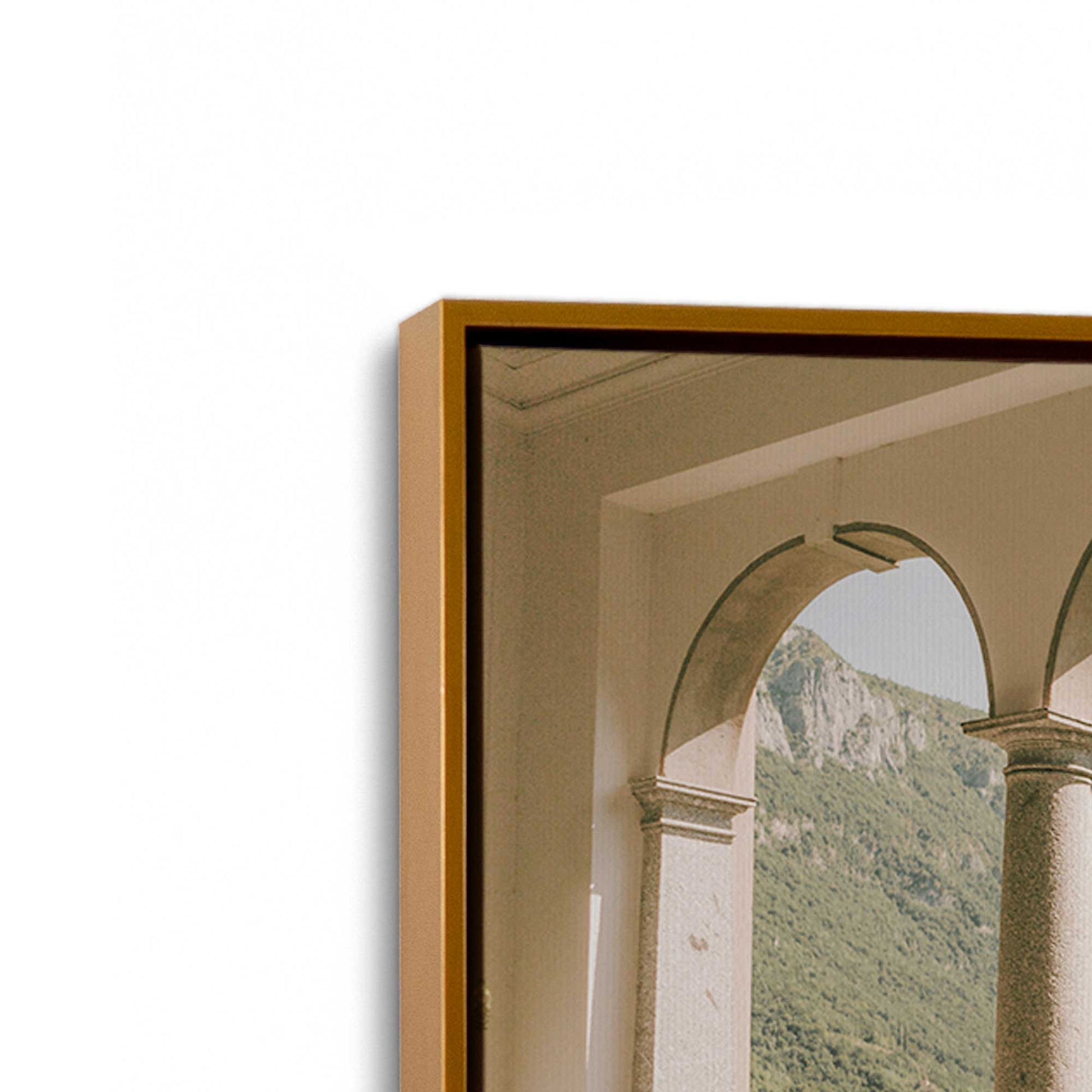 [Color:Polished Gold] Picture of art in a Polished Gold frame at an angle