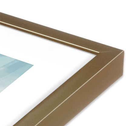 [Color:Brushed Gold] Picture of art in a Brushed Gold frame at an angle