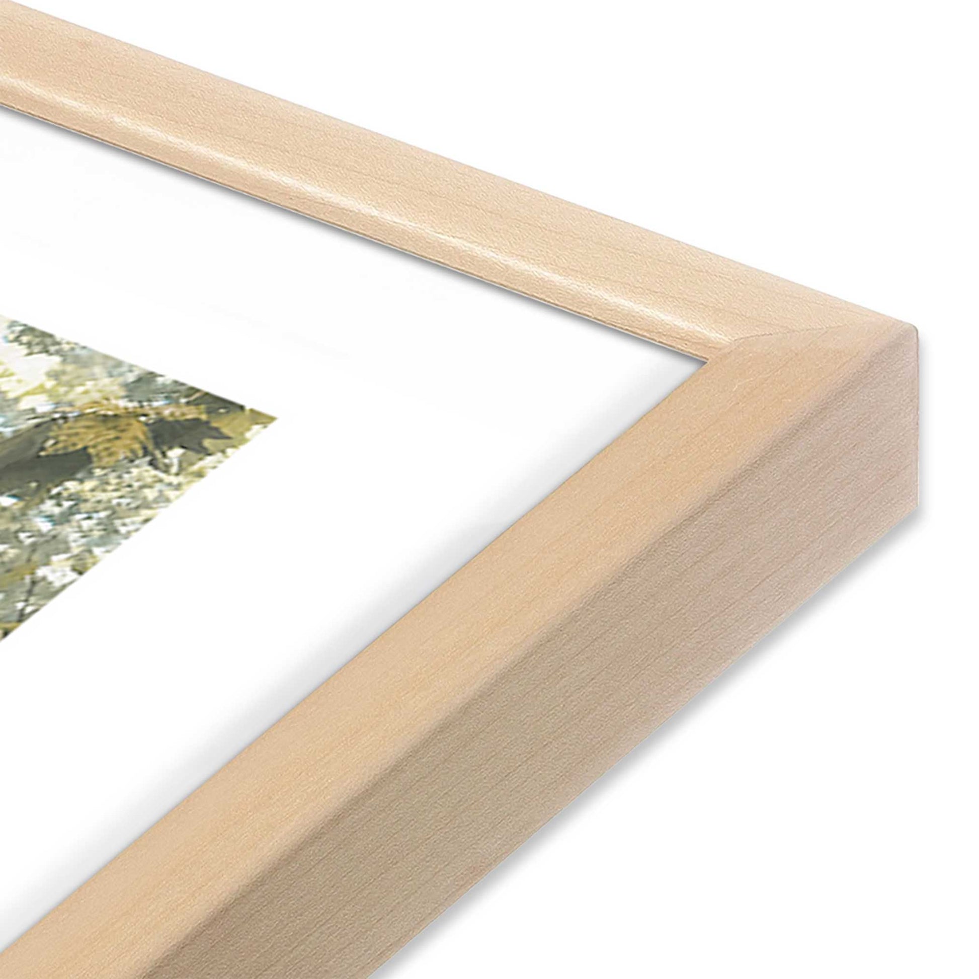 [Color:Raw Maple] Picture of art in a Raw Maple frame at an angle