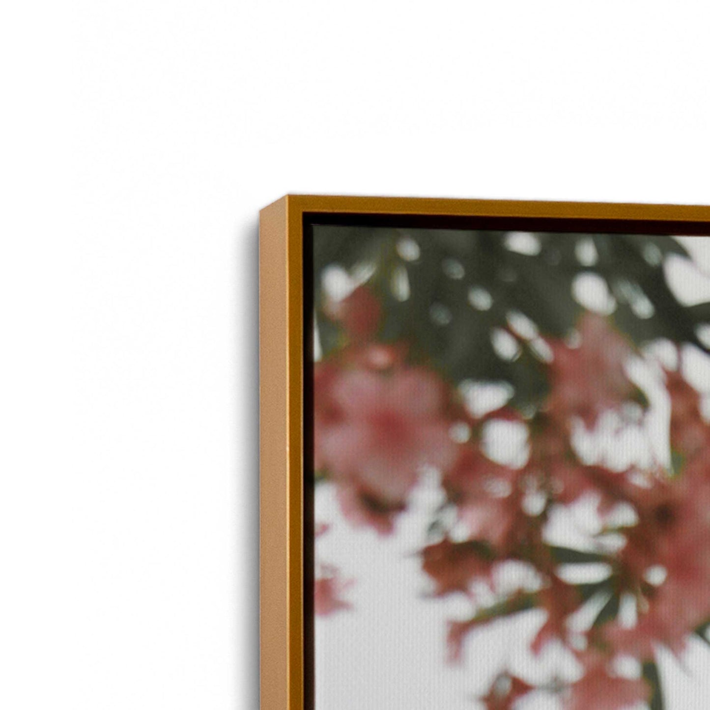 [Color:Polished Gold] Picture of art in a Polished Gold frame at an angle