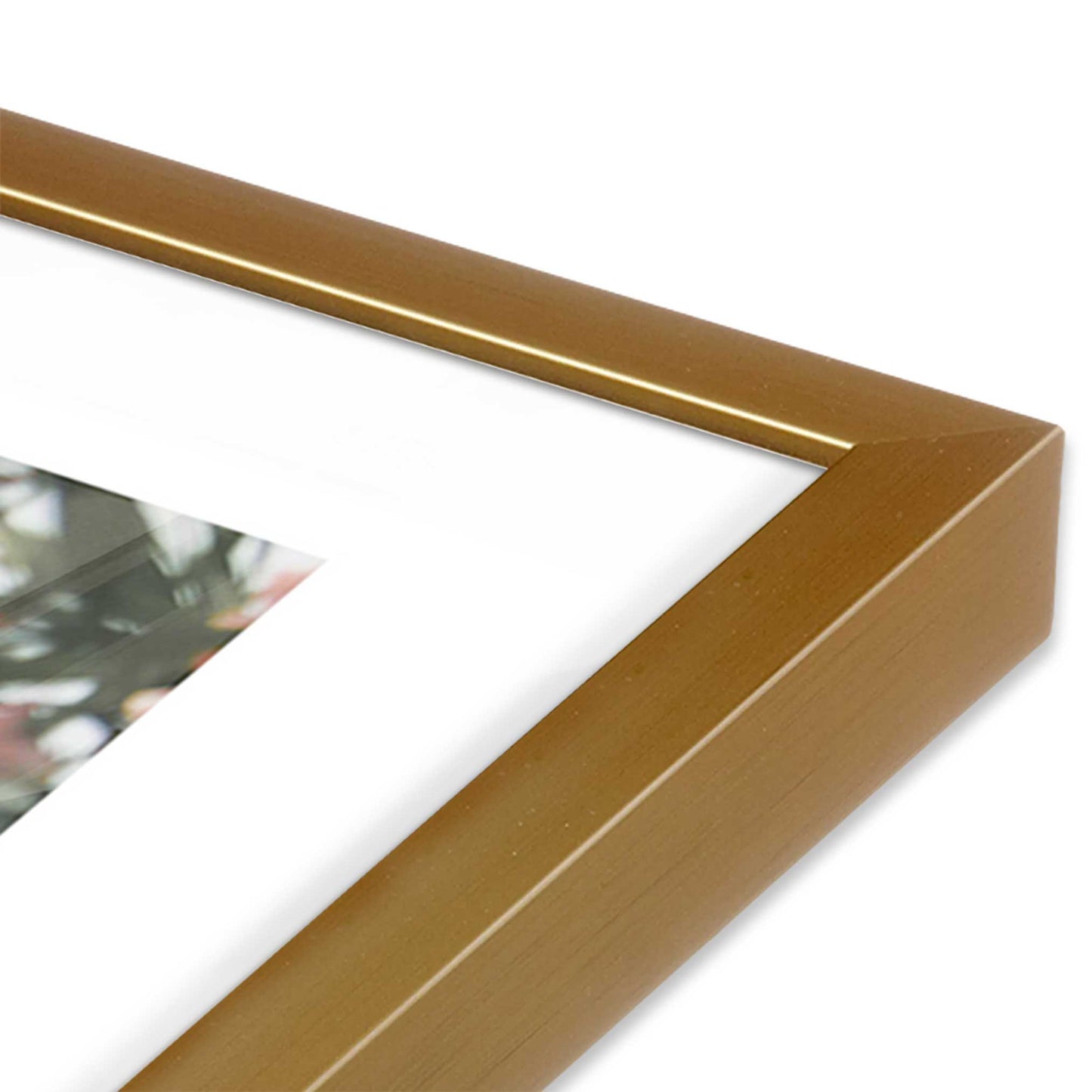 [Color:Polished Gold] Picture of art in a Polished Gold frame at an angle