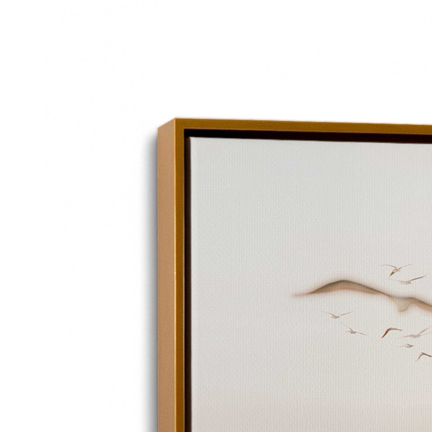 [Color:Polished Gold] Picture of art in a Polished Gold frame at an angle