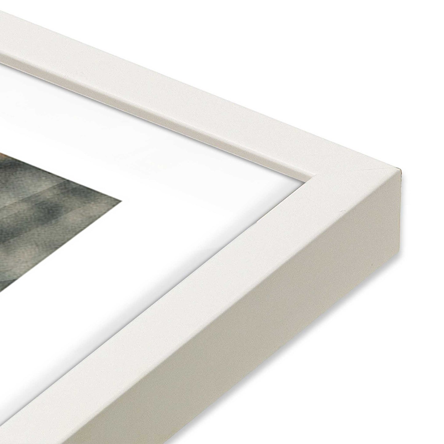 [Color:Opaque White] Picture of art in a Opaque White frame at an angle