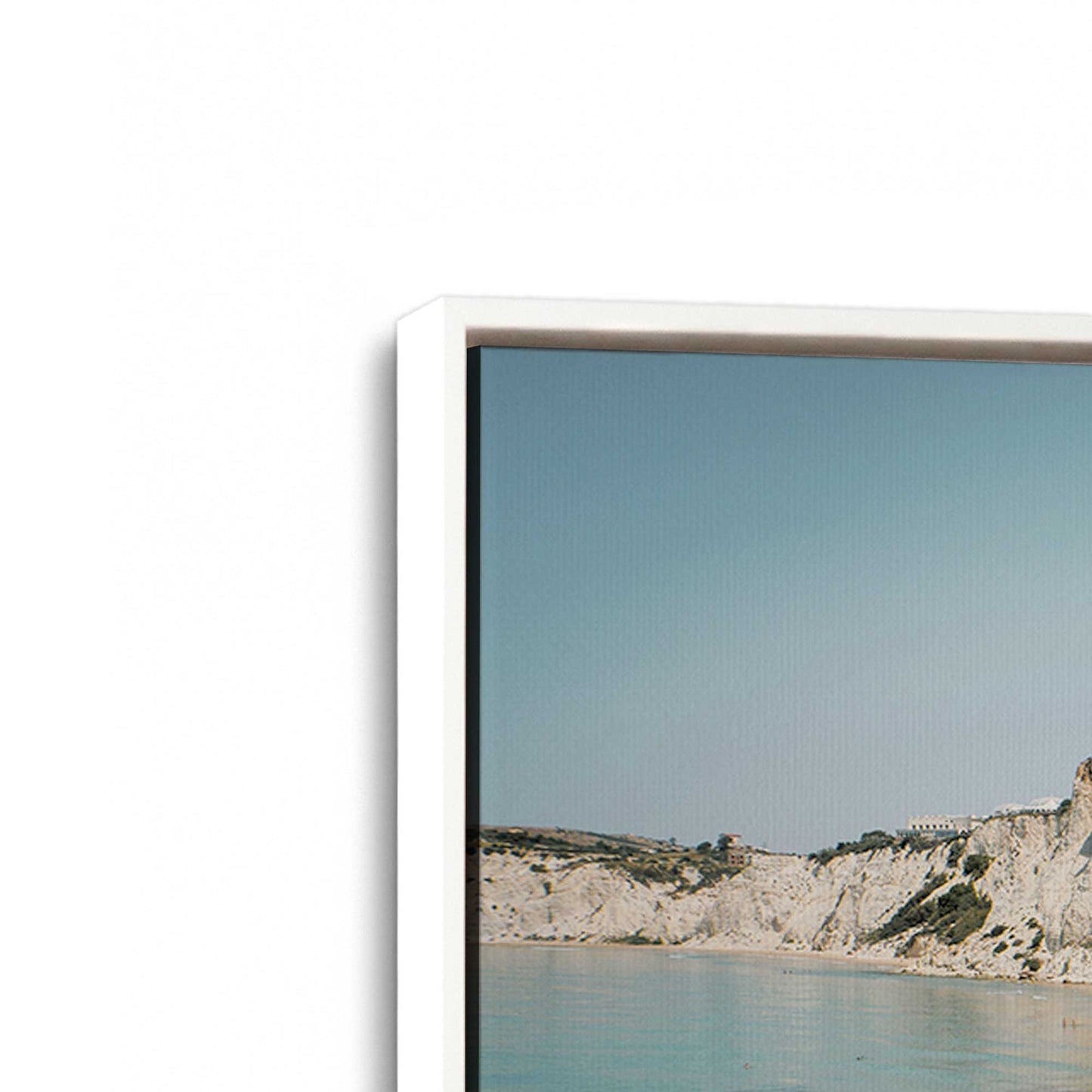 [Color:Opaque White] Picture of art in a White frame at an angle