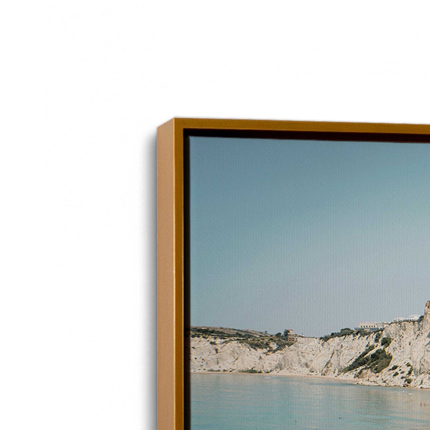 [Color:Polished Gold] Picture of art in a Polished Gold frame at an angle