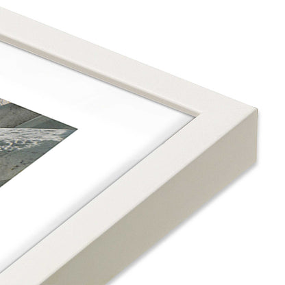 [Color:Opaque White] Picture of art in a Opaque White frame at an angle