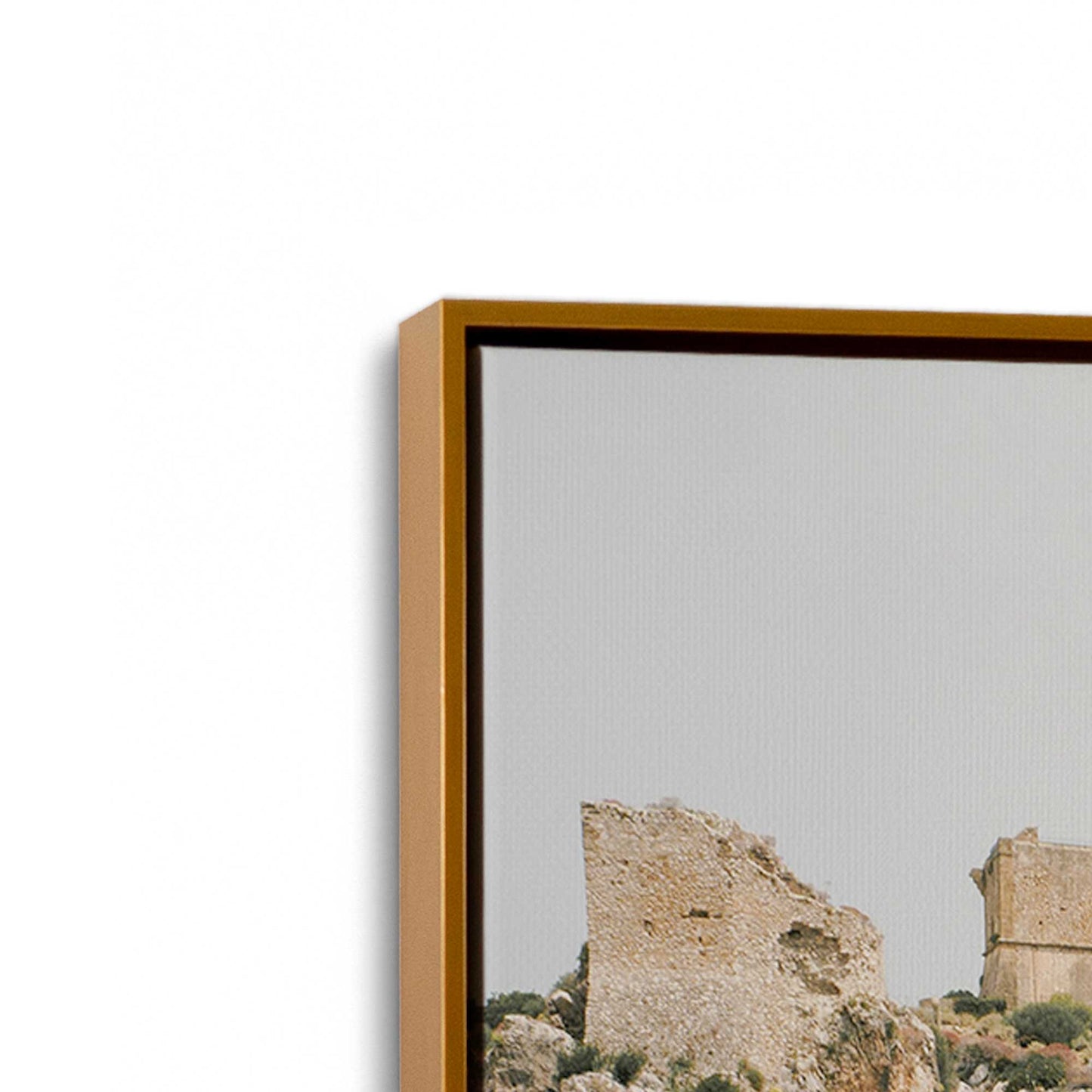 [Color:Polished Gold] Picture of art in a Polished Gold frame at an angle