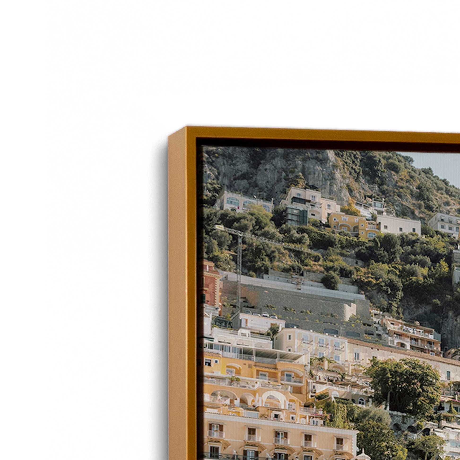 [Color:Polished Gold] Picture of art in a Polished Gold frame at an angle