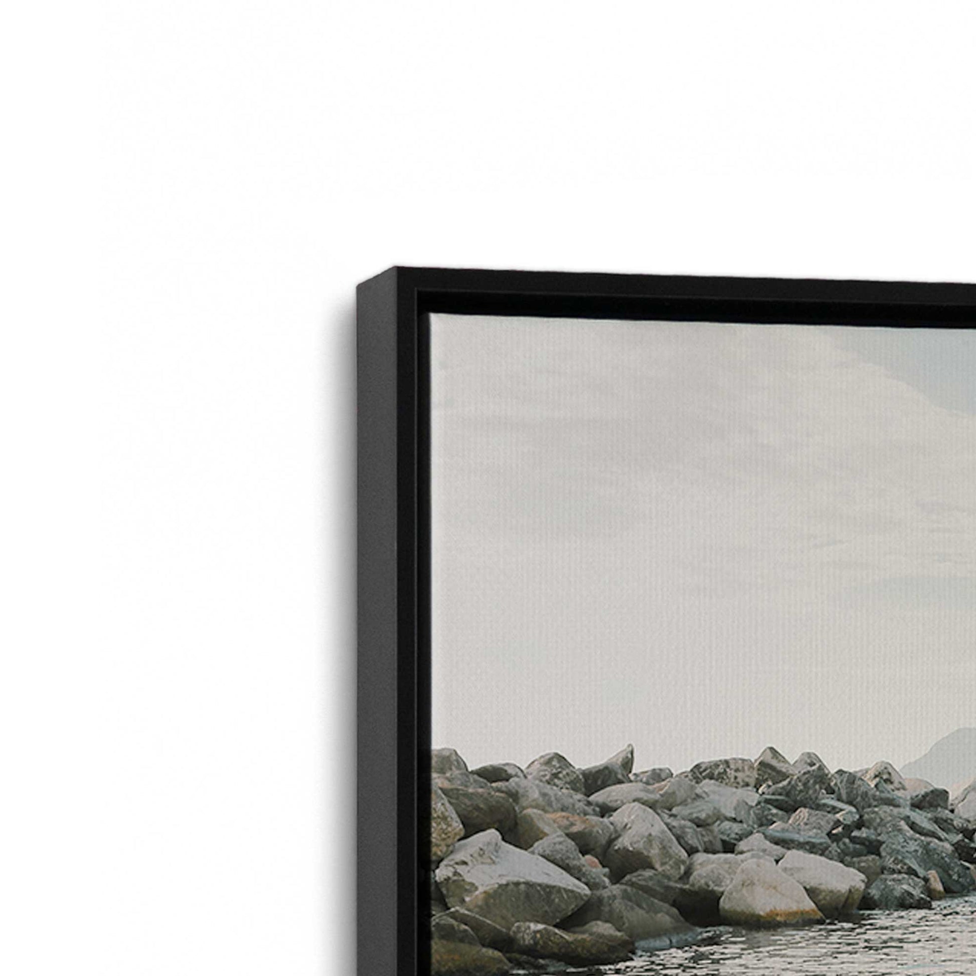 [Color:Satin Black] Picture of art in a Satin Black frame at an angle