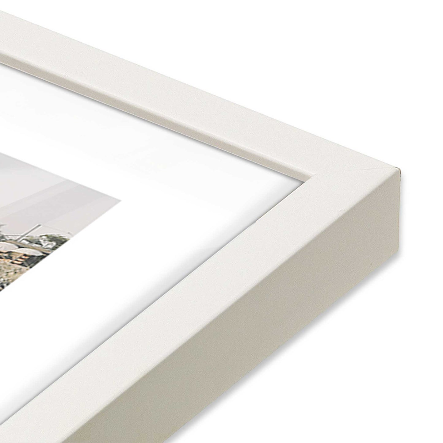 [Color:Opaque White] Picture of art in a Opaque White frame at an angle