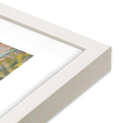 [Color:Opaque White] Picture of art in a Opaque White frame at an angle