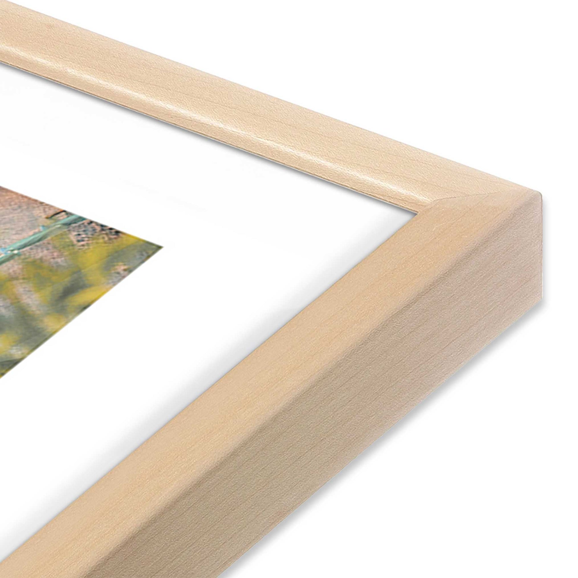 [Color:Raw Maple] Picture of art in a Raw Maple frame at an angle