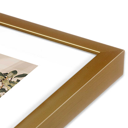 [Color:Polished Gold] Picture of art in a Polished Gold frame at an angle