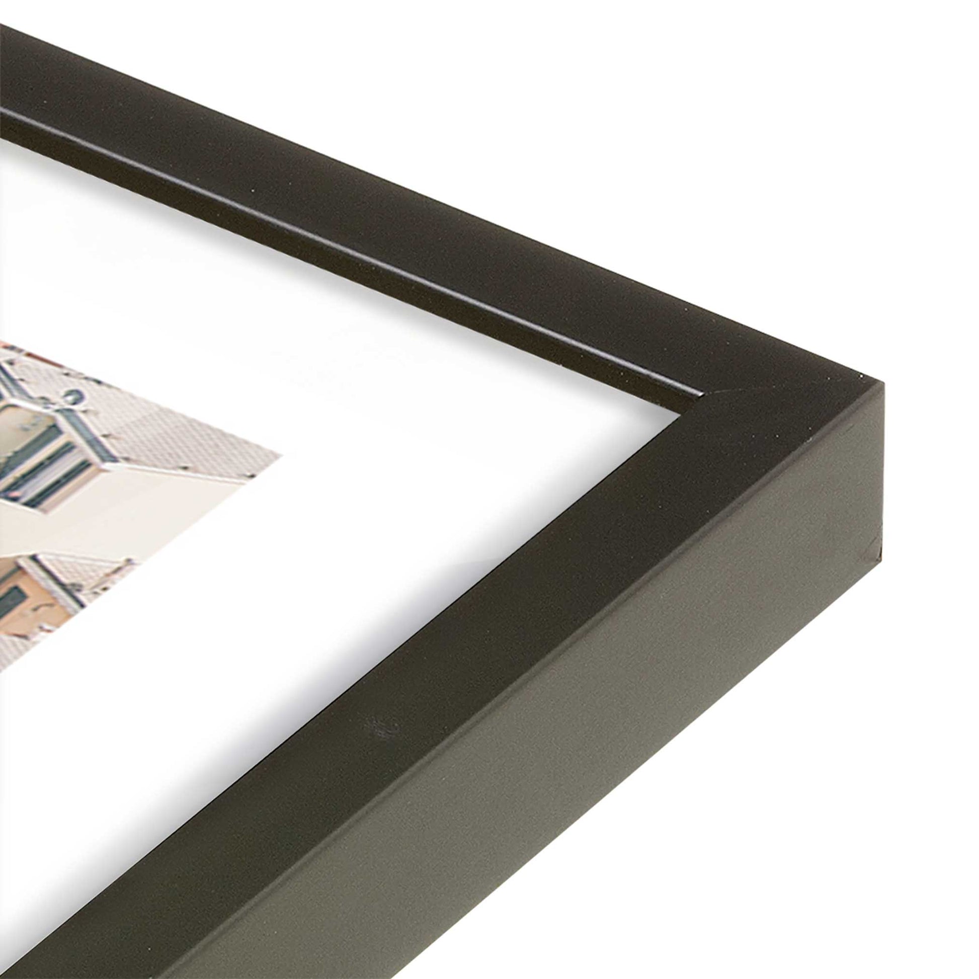 [Color:Satin Black] Picture of art in a Satin Black frame at an angle