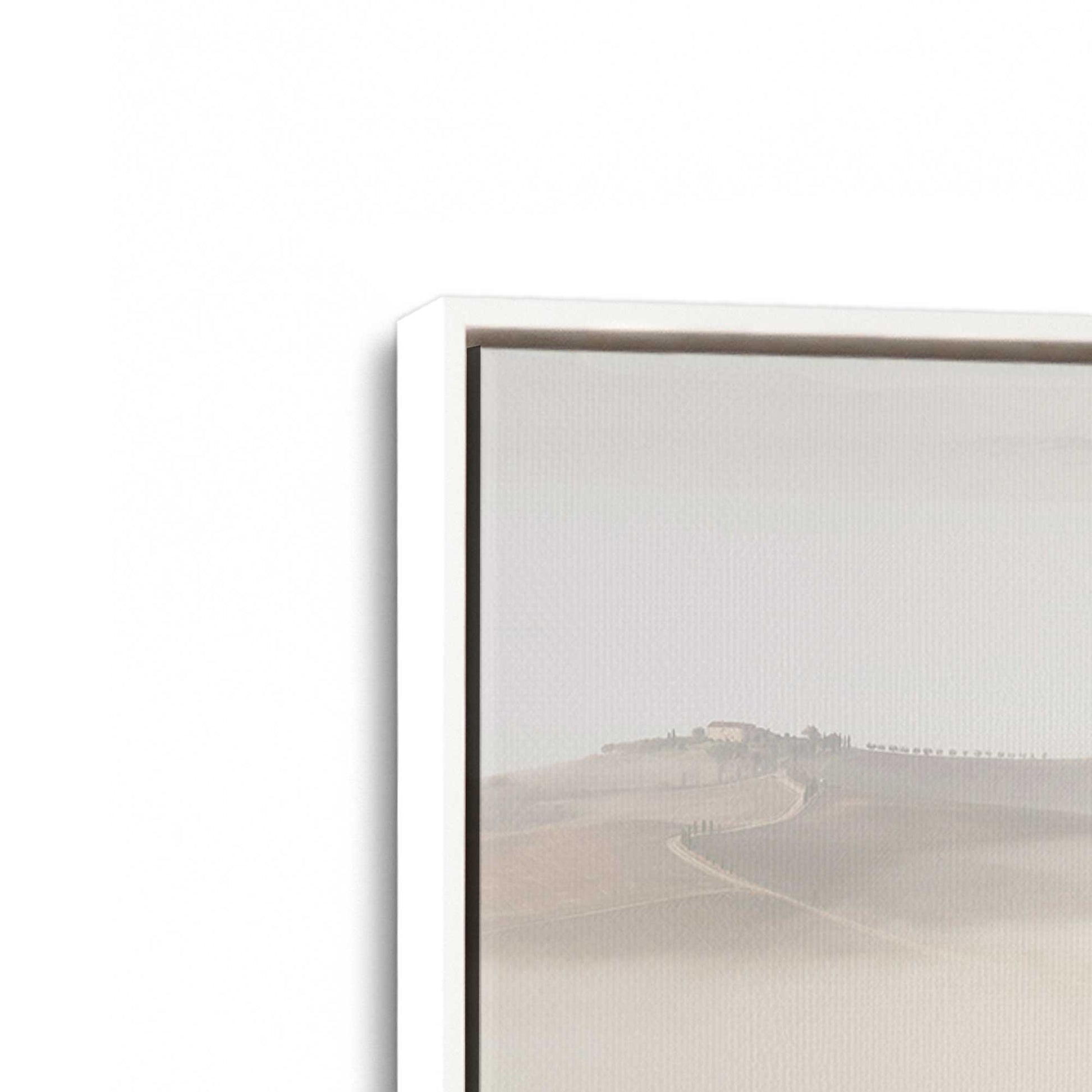 [Color:Opaque White] Picture of art in a White frame at an angle