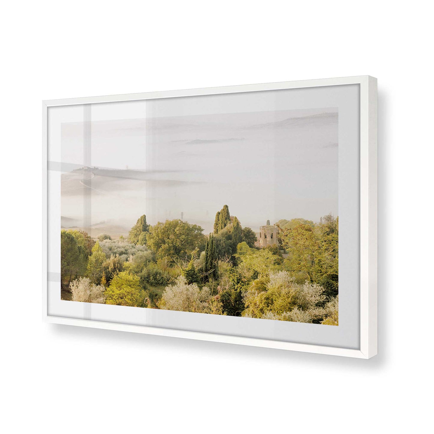 [Color:Opaque White] Picture of art in a Opaque White frame of the corner