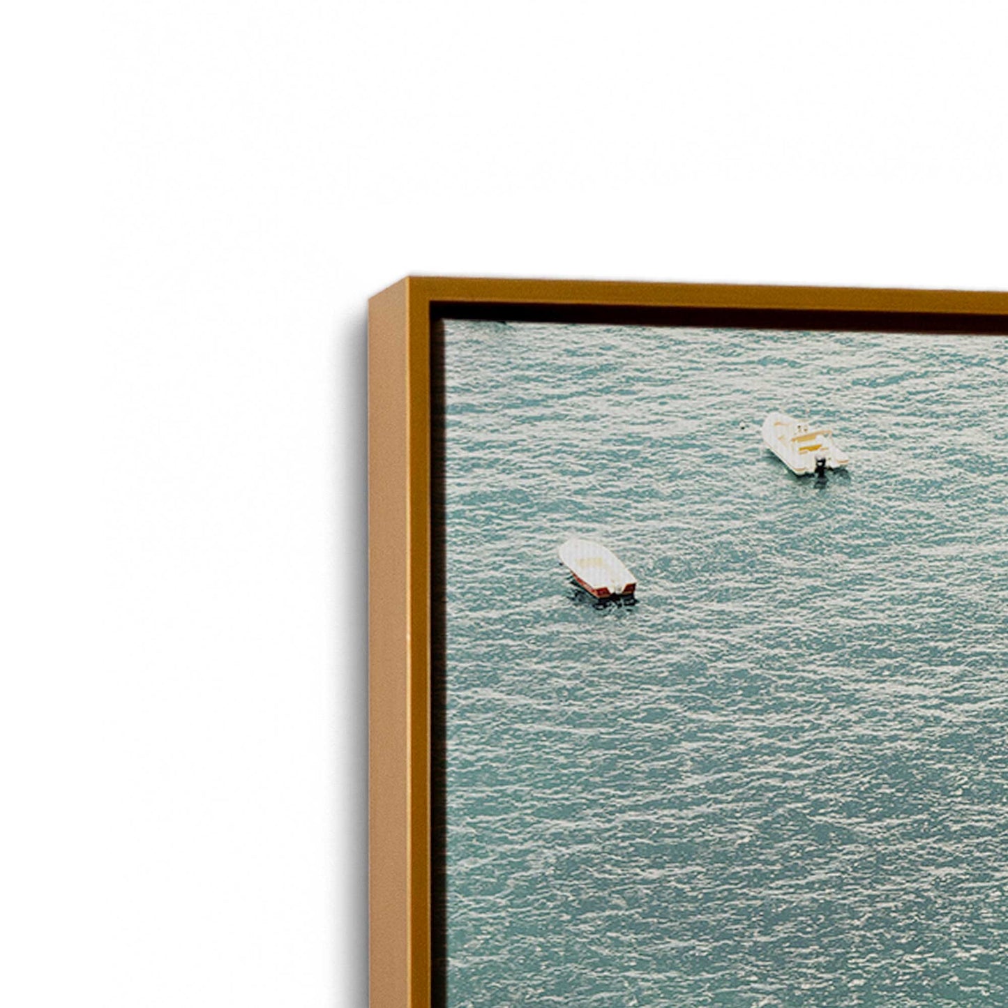 [Color:Polished Gold] Picture of art in a Polished Gold frame at an angle