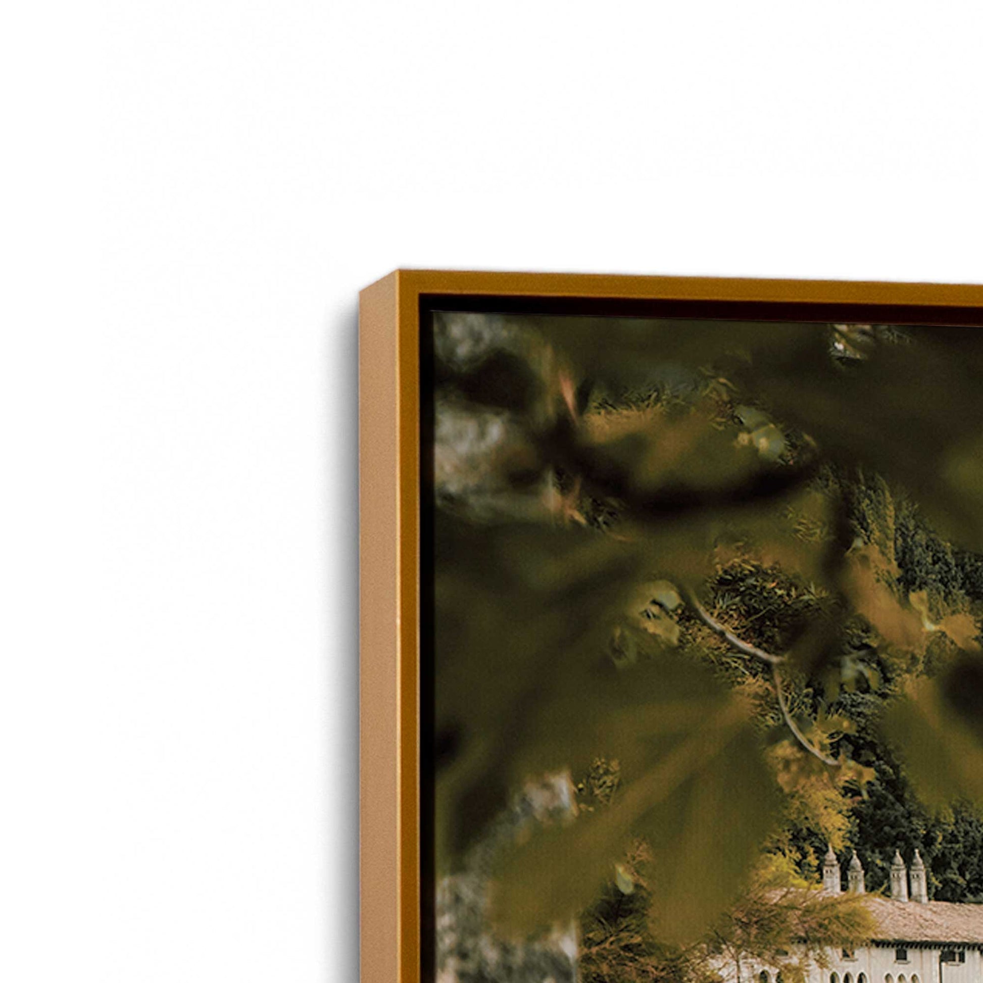 [Color:Polished Gold] Picture of art in a Polished Gold frame at an angle