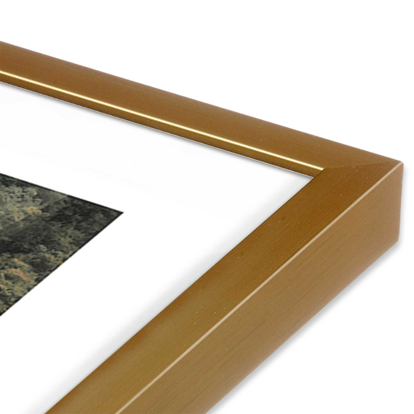 [Color:Polished Gold] Picture of art in a Polished Gold frame at an angle