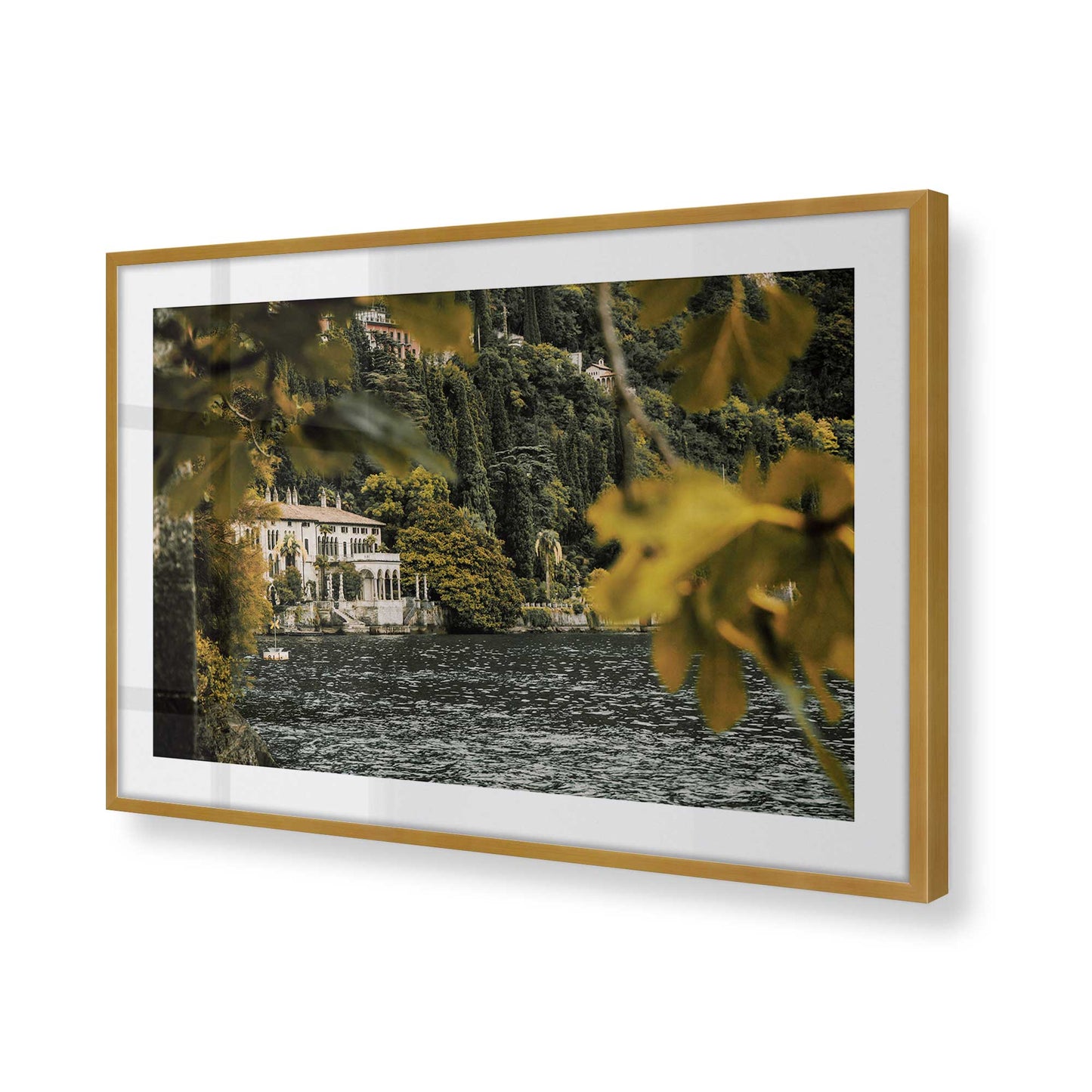 [Color:Polished Gold] Picture of art in a Polished Gold frame of the corner