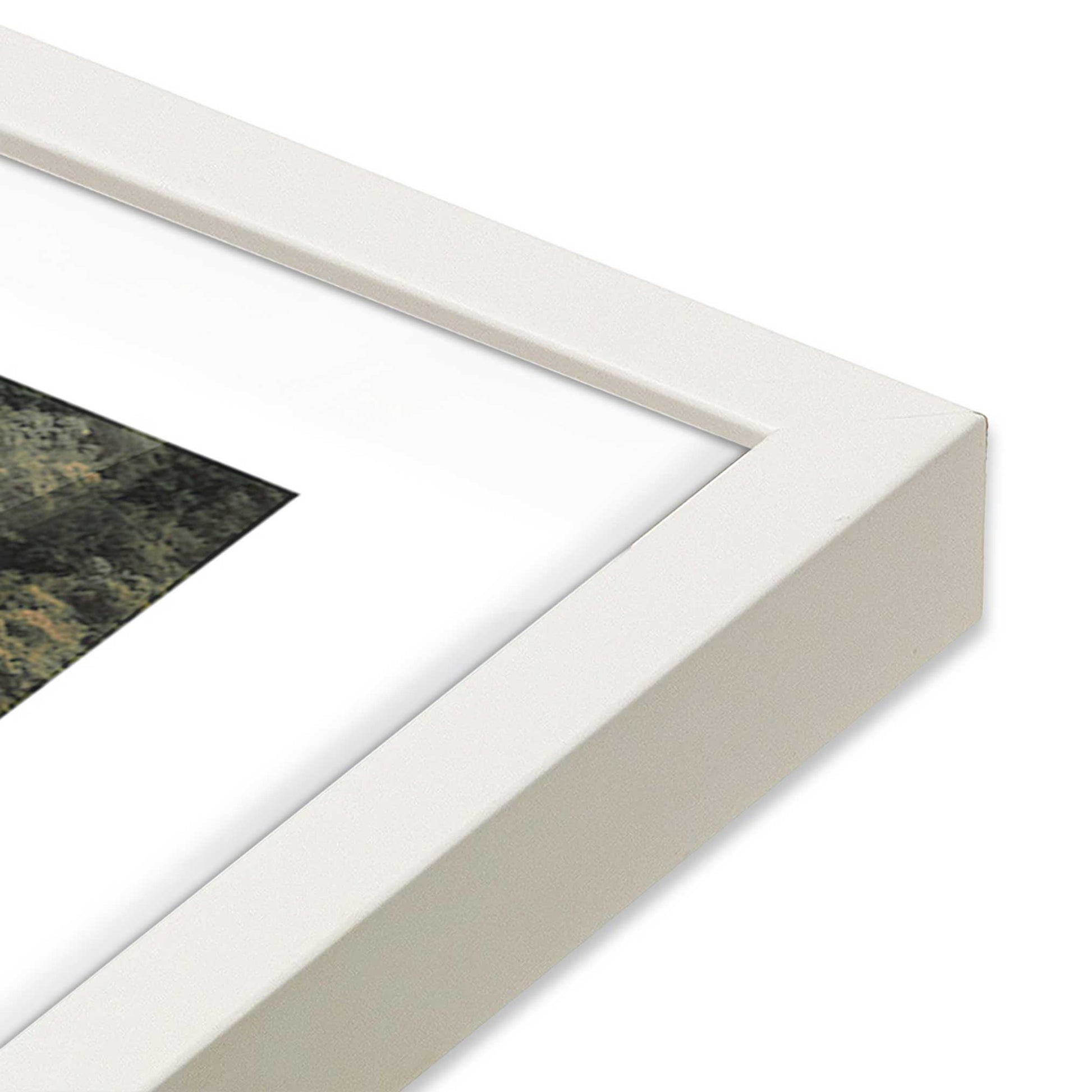 [Color:Opaque White] Picture of art in a Opaque White frame at an angle