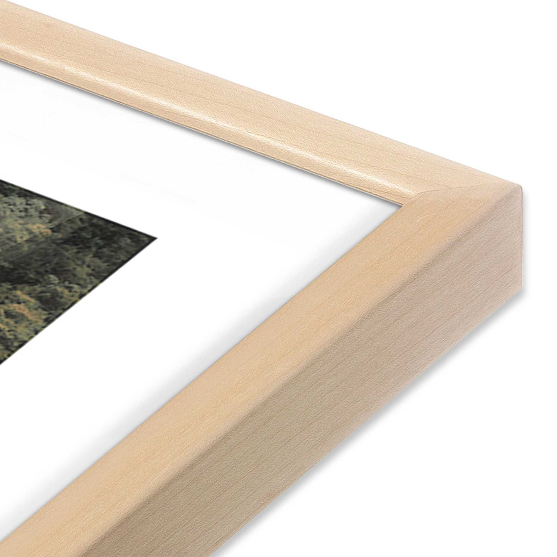 [Color:Raw Maple] Picture of art in a Raw Maple frame at an angle