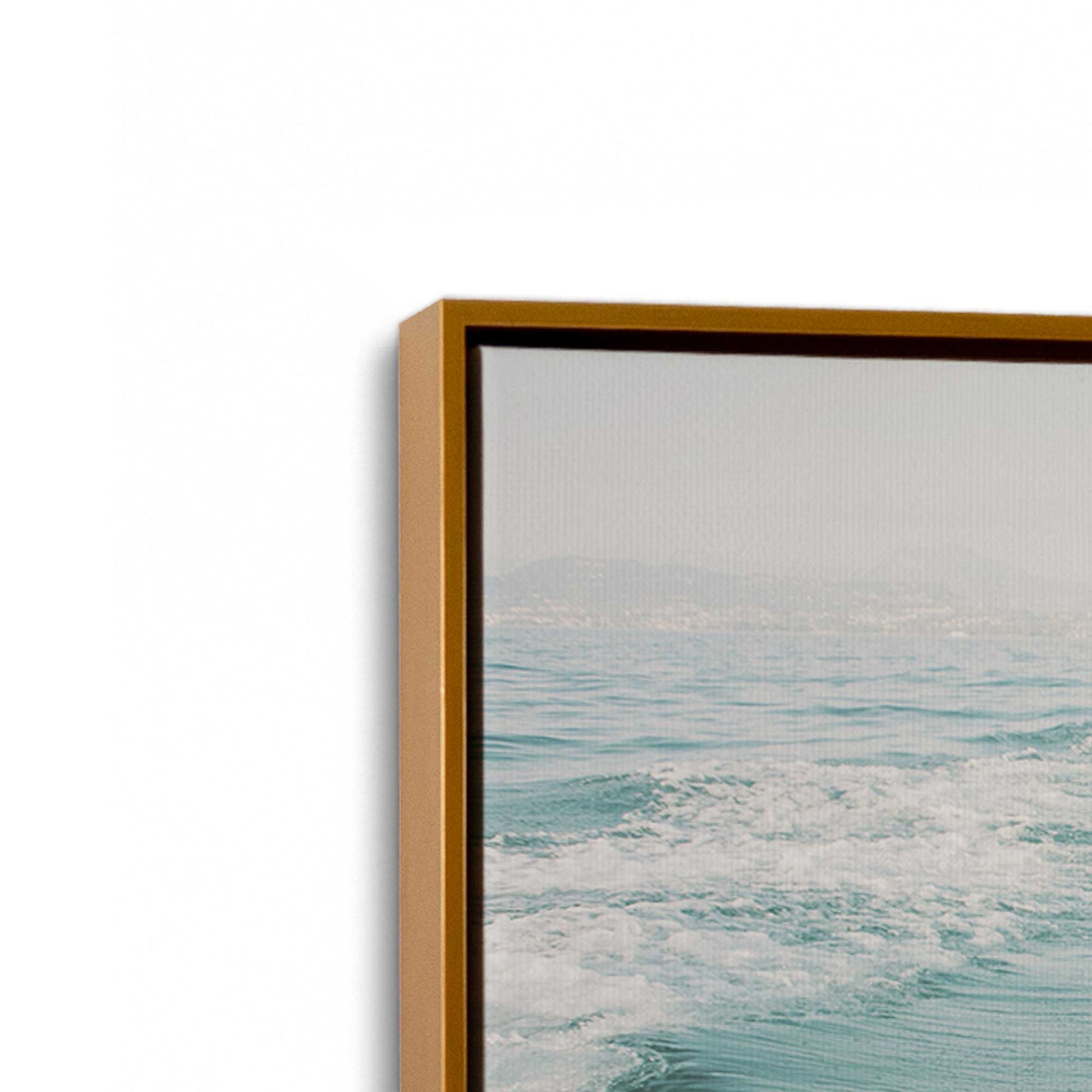 [Color:Polished Gold] Picture of art in a Polished Gold frame at an angle