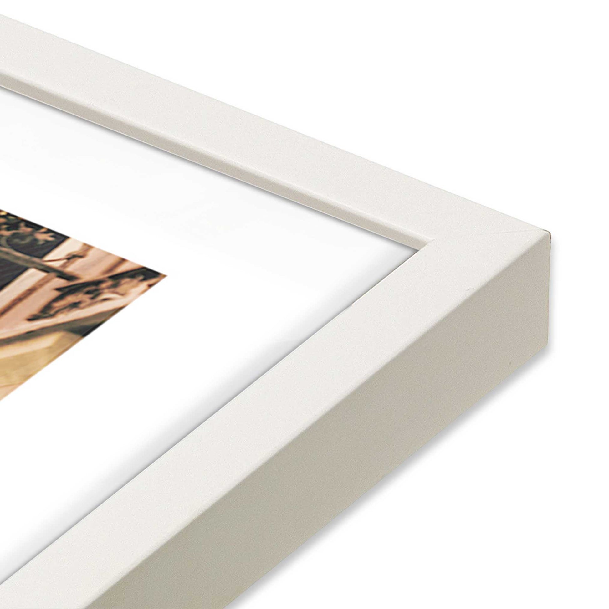 [Color:Opaque White] Picture of art in a Opaque White frame at an angle