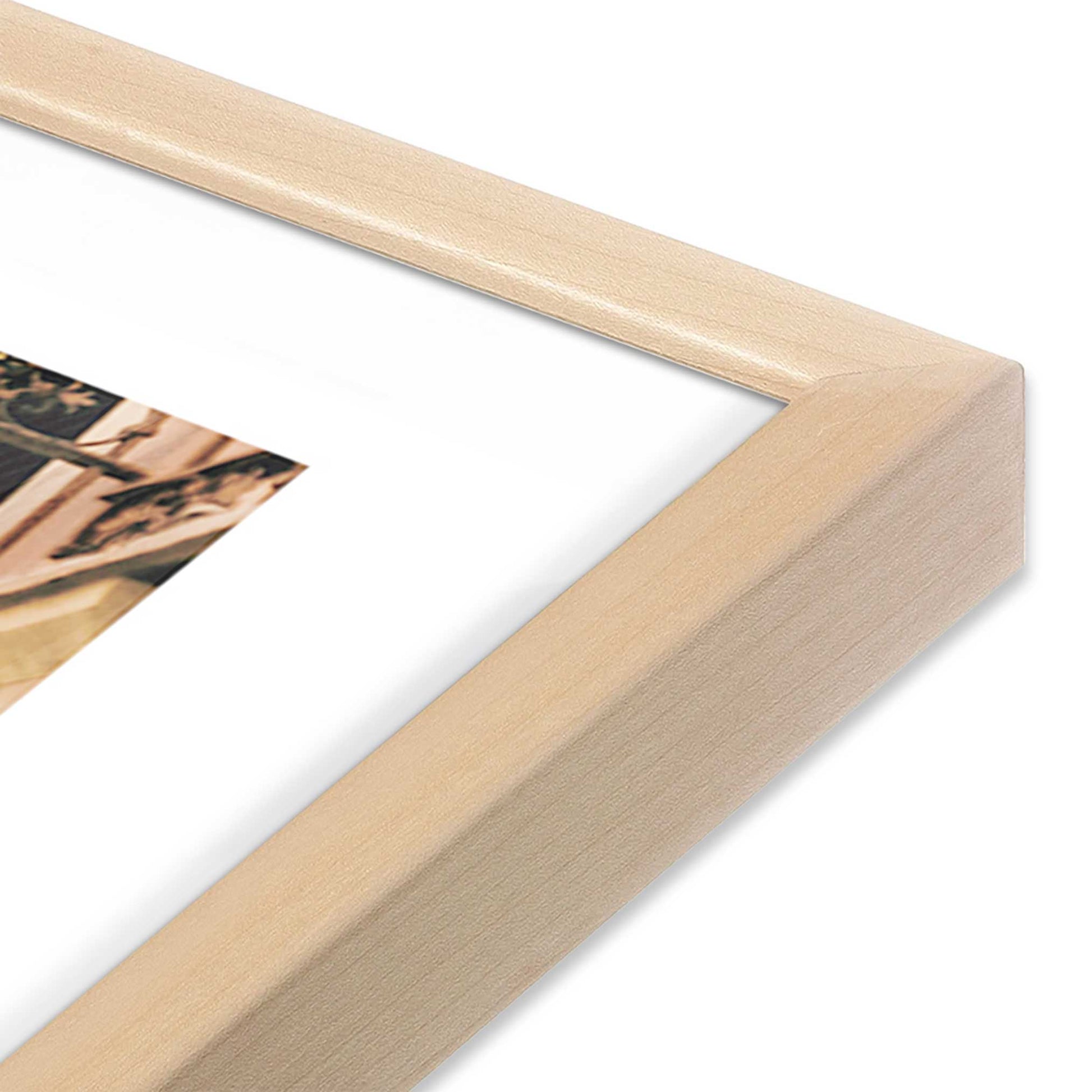 [Color:Raw Maple] Picture of art in a Raw Maple frame at an angle