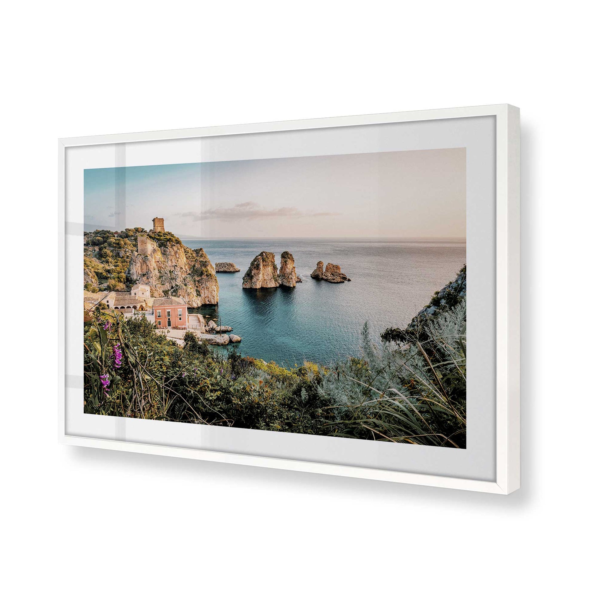 [Color:Opaque White] Picture of art in a Opaque White frame of the corner