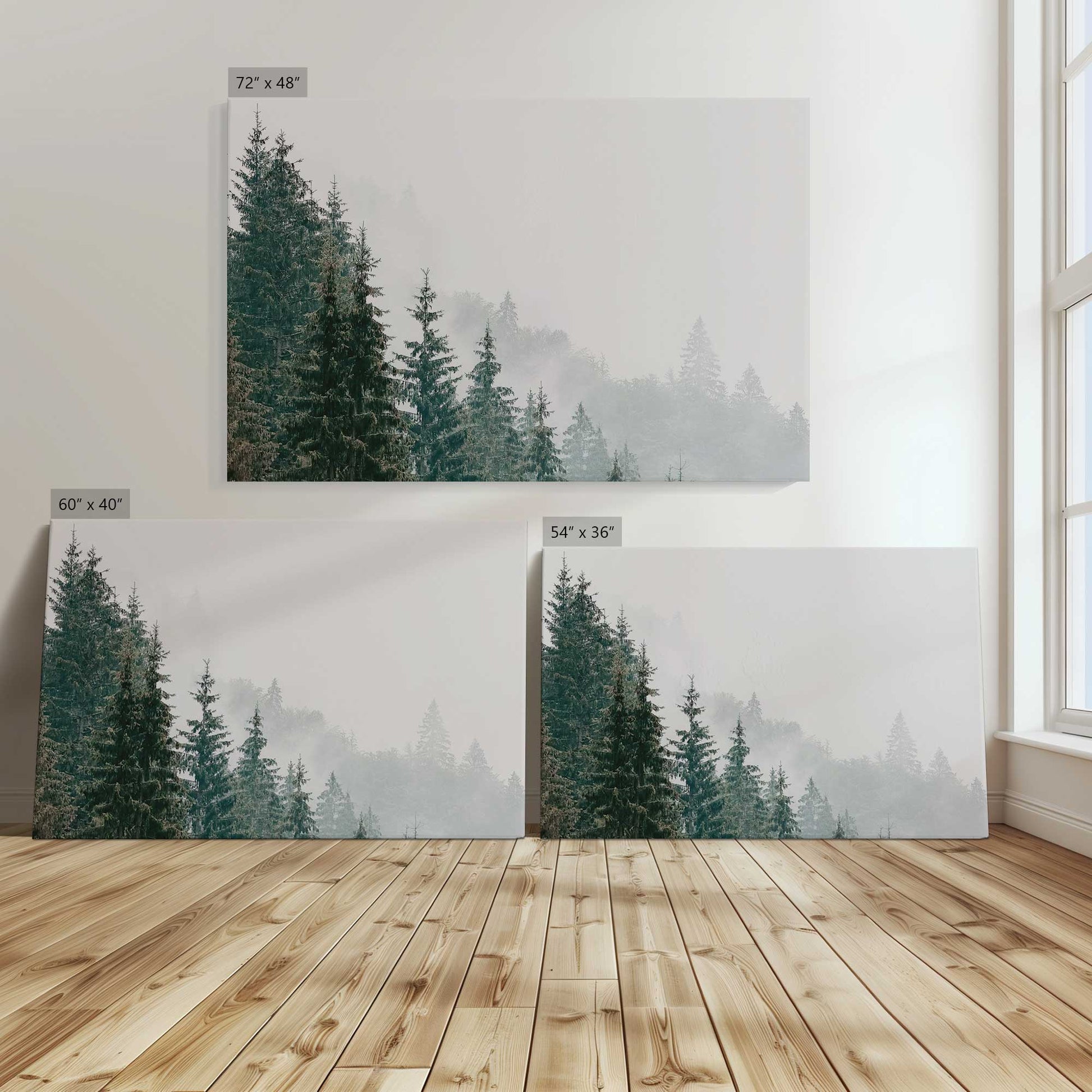 [Color:Stretched Canvas], Image showing the size comparisons