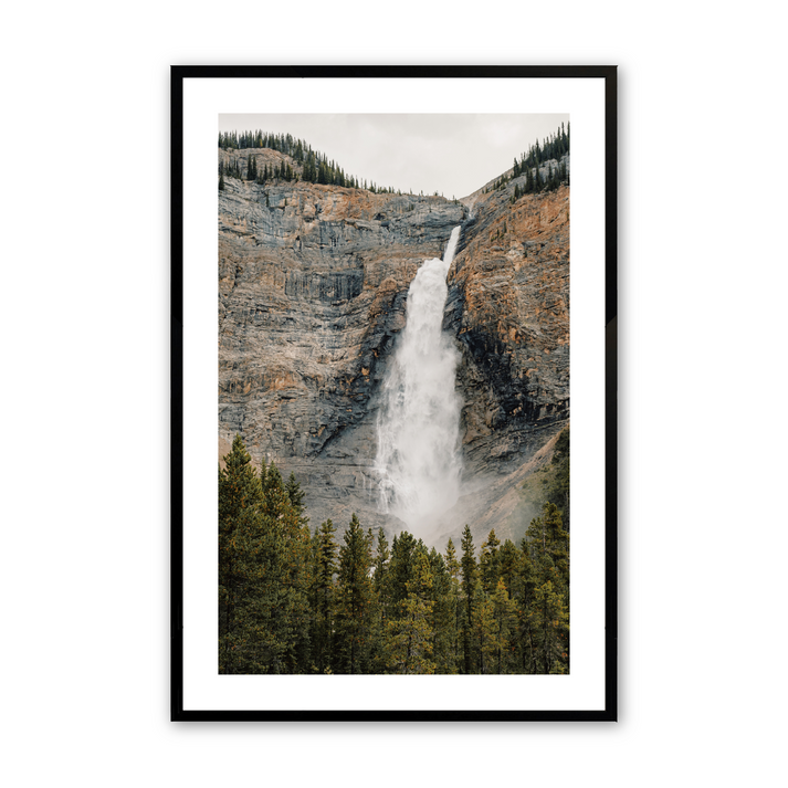 Mountain Cascade print of a waterfall in a black frame
