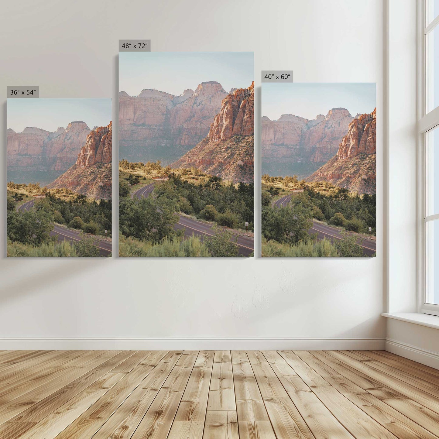 [Color:Stretched Canvas], Image showing the size comparisons