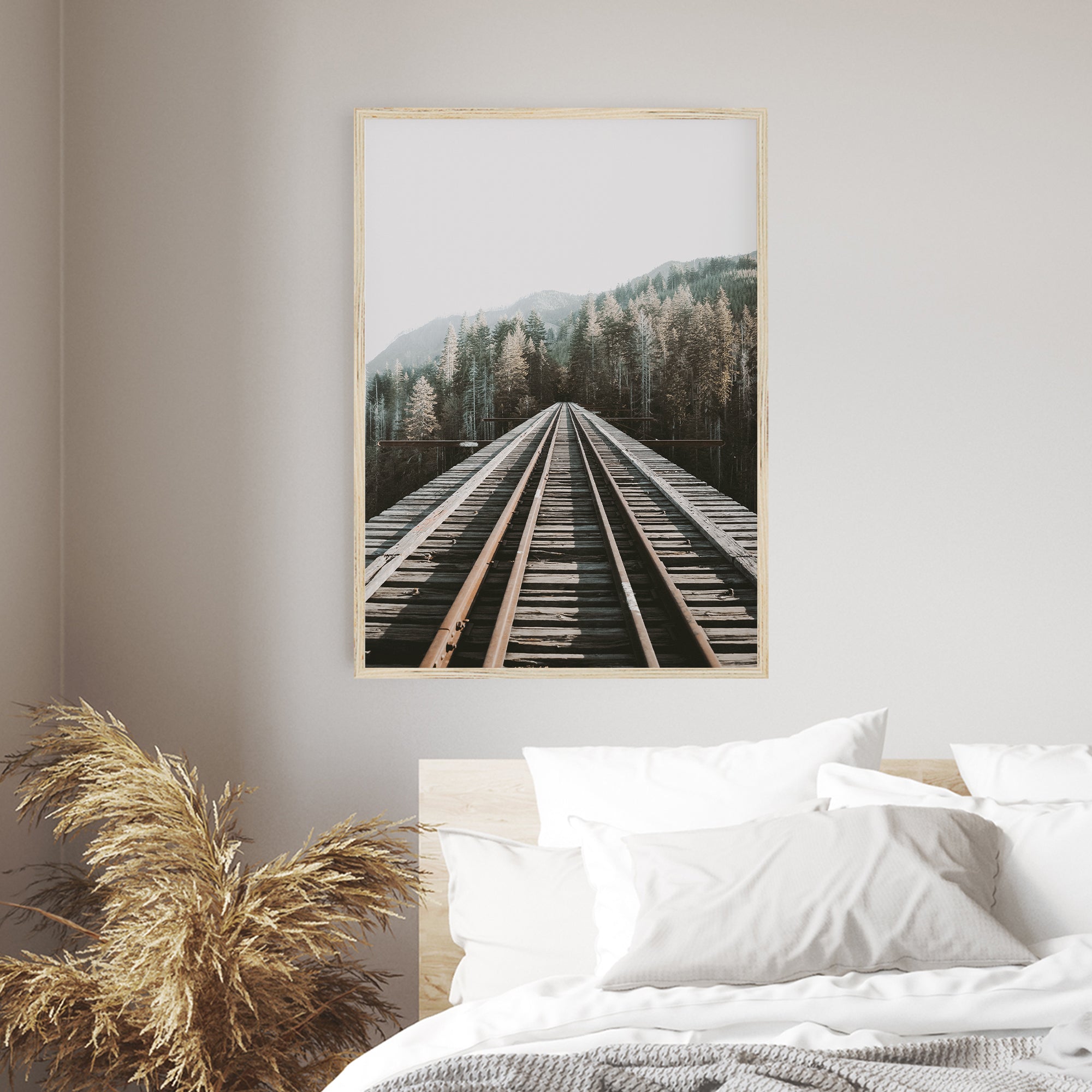 tranquil journeys print with no mat in a wooden frame