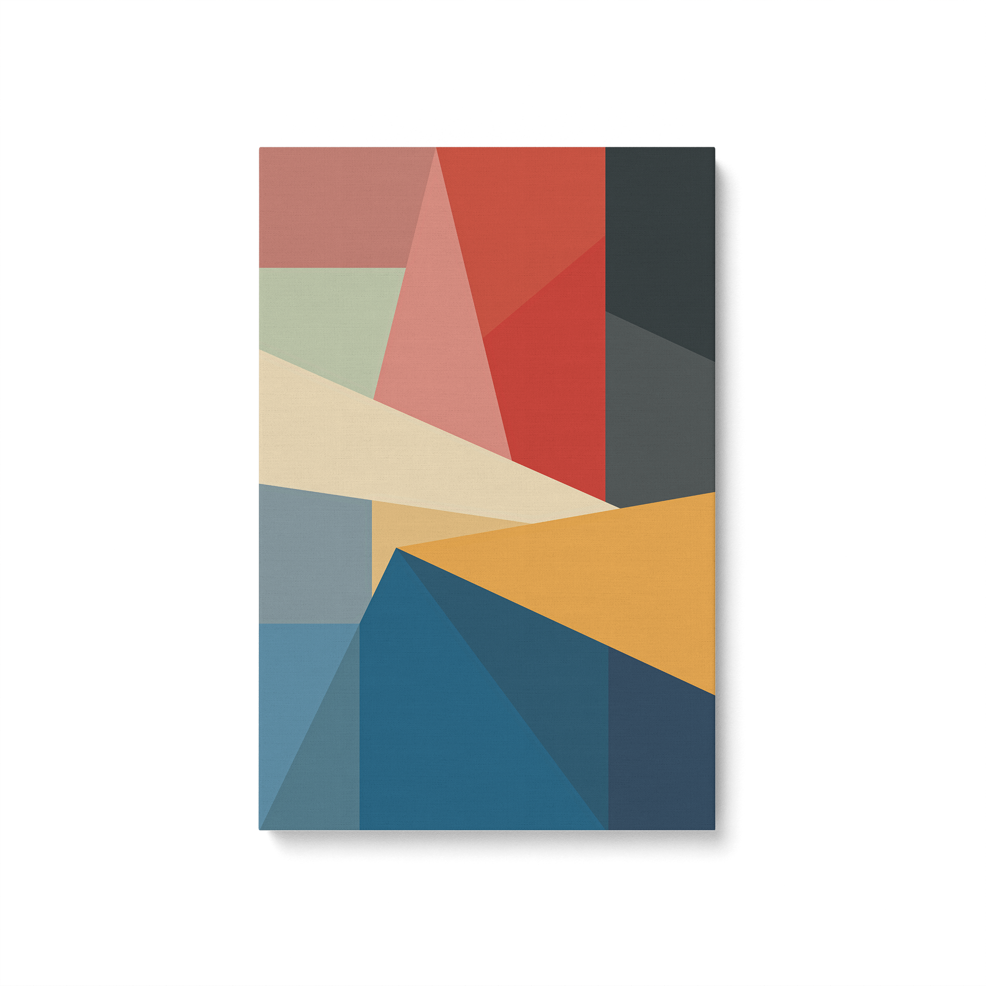 Stained Glass II on Canvas - bold geometric colors