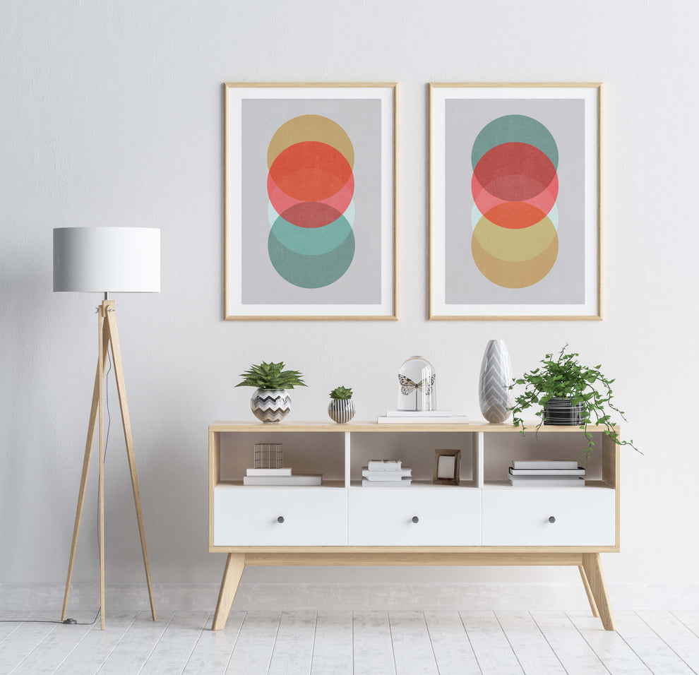 the setting sun set of 2 art prints in wooden frames