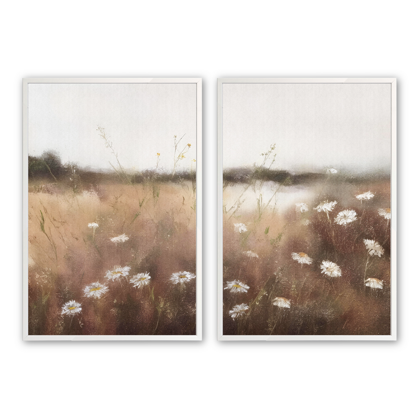 [color:Opaque White], Picture of set of 2 prints in frame
