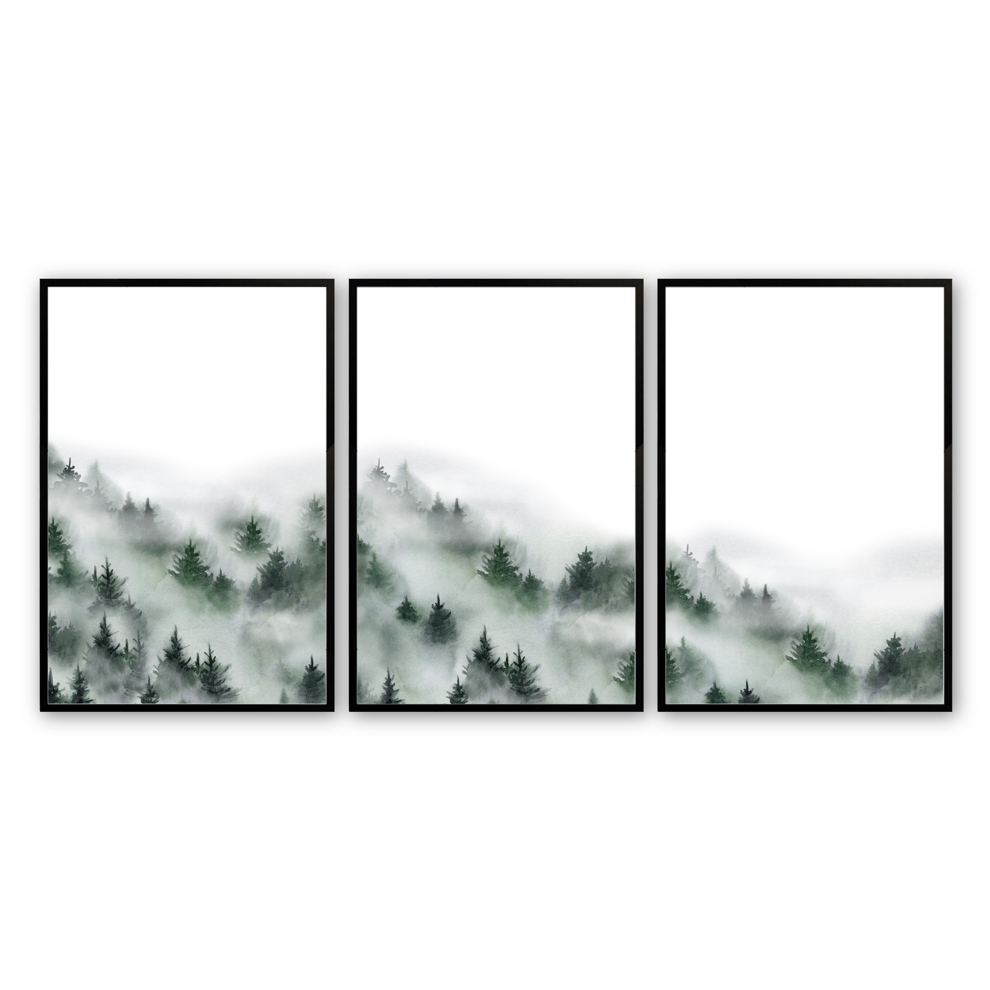 [color:Satin Black], Picture set of 3 prints in black frames