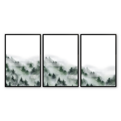 [color:Satin Black], Picture set of 3 prints in black frames