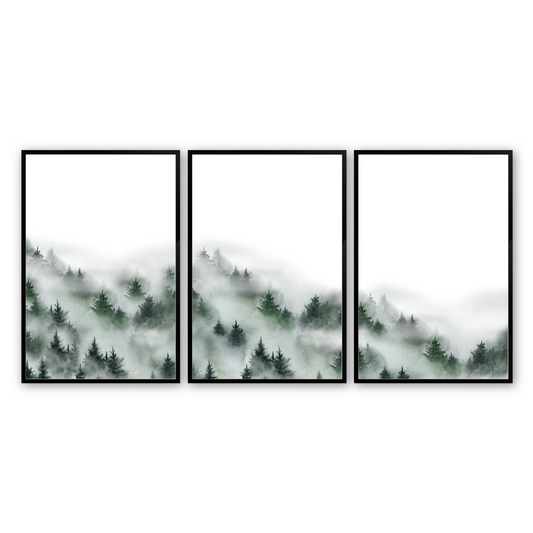 [color:Satin Black], Picture set of 3 prints in black frames