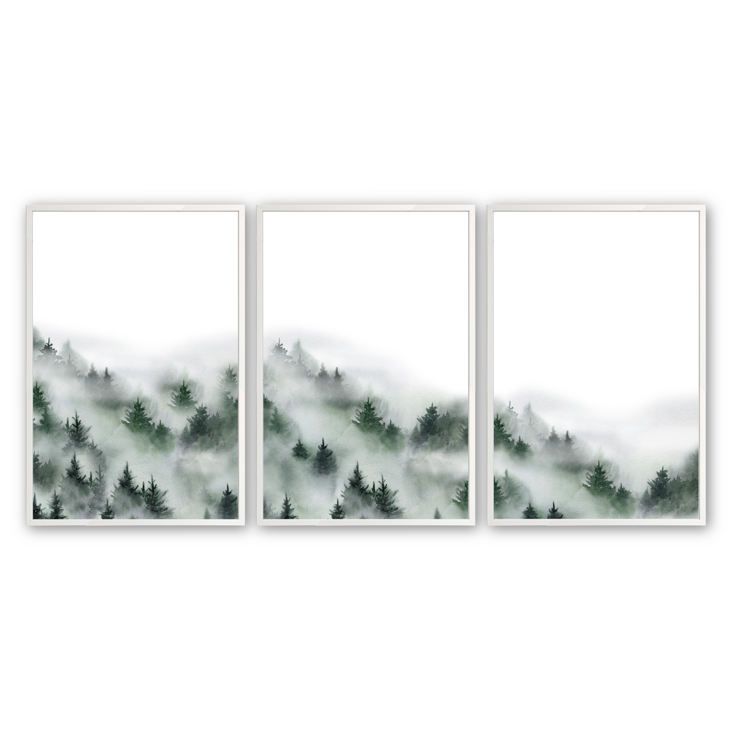 [color:Opaque White], Picture of the set of 3 prints in white frame