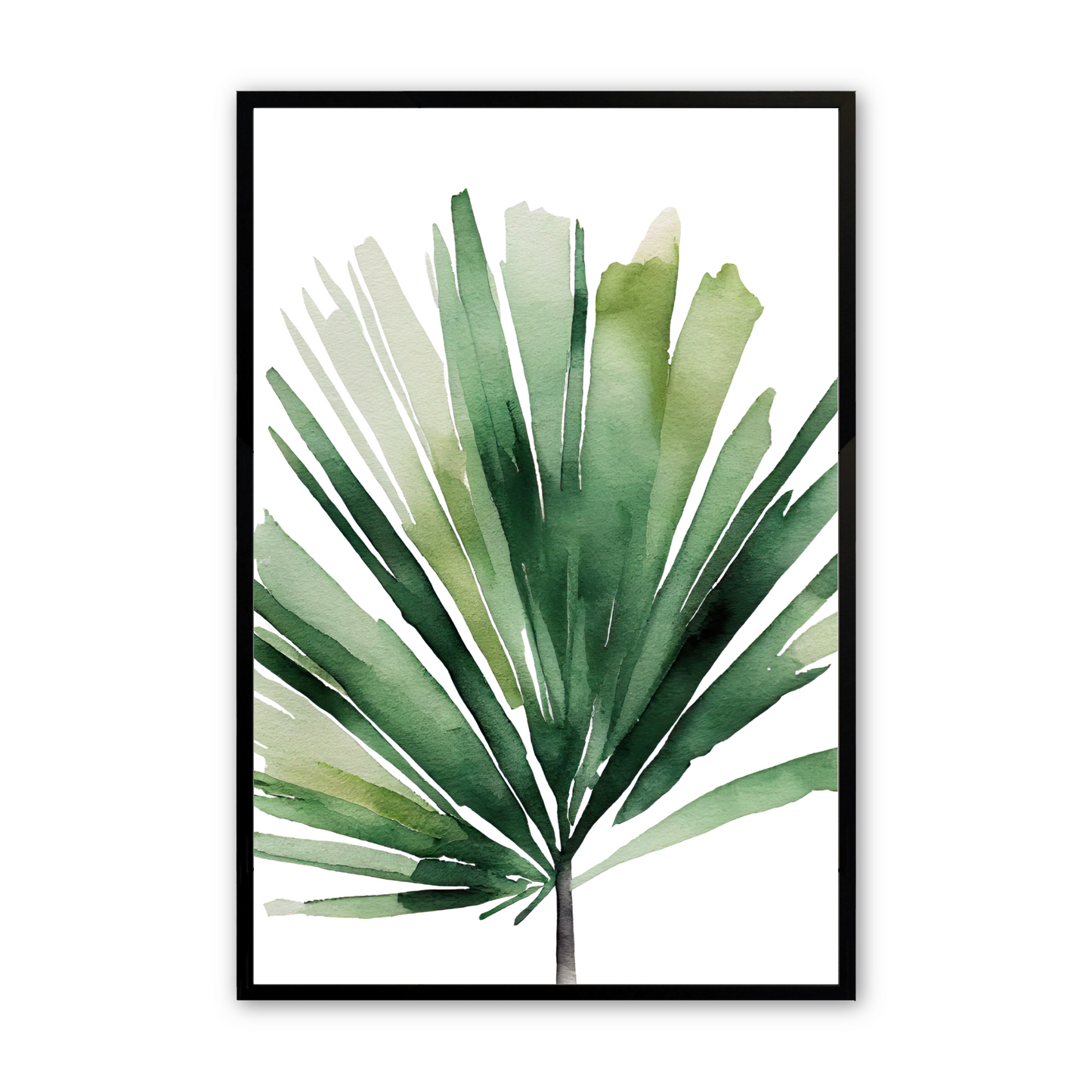 [color:Satin Black], Picture of the second print of 3 palms in a black frame