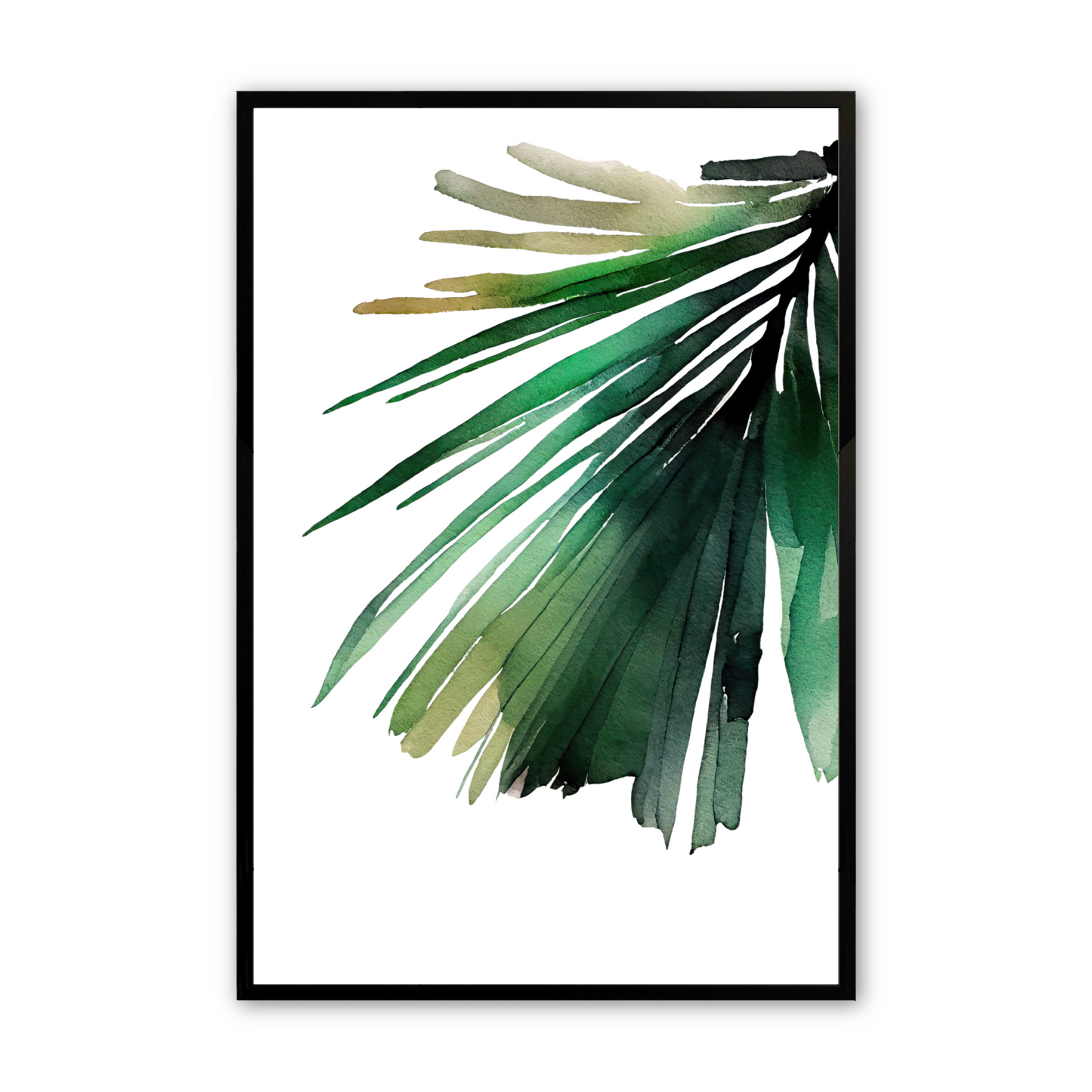 [color:Satin Black], Picture of the third print of 3 palms in a black frame