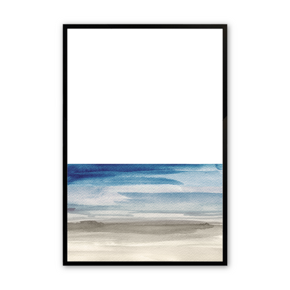 [color:Satin Black], Picture of the first of 2 matching prints of the seaside in a black frame