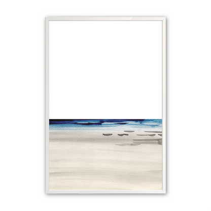 [color:Opaque White], Picture of the second of 2 matching prints of the seaside in a white frame