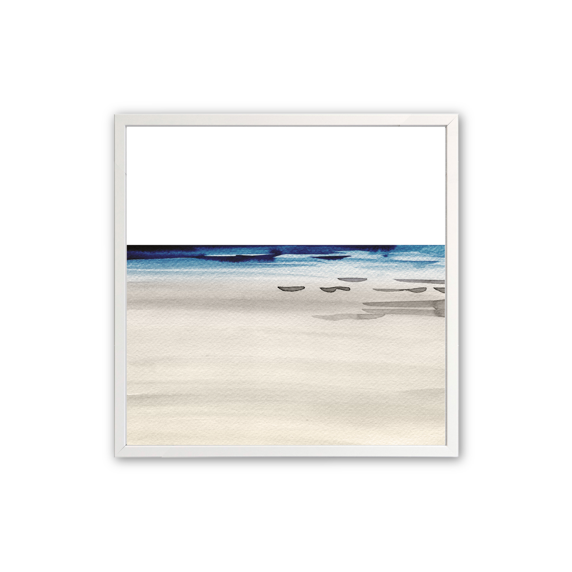 [color:Opaque White], Picture of the second of 2 matching prints of the seaside in a white frame