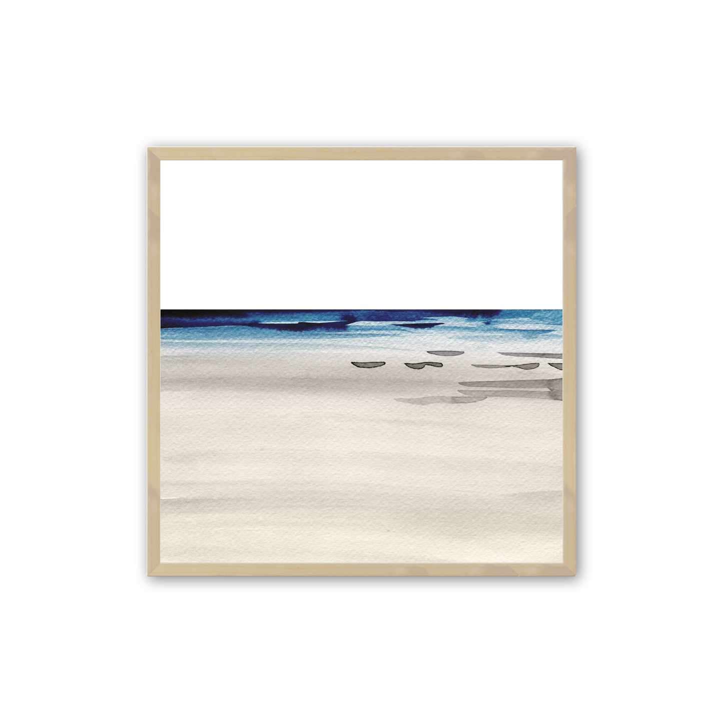 [color:Raw Maple], Picture of the second of 2 matching prints of the seaside in a 
raw maple frame