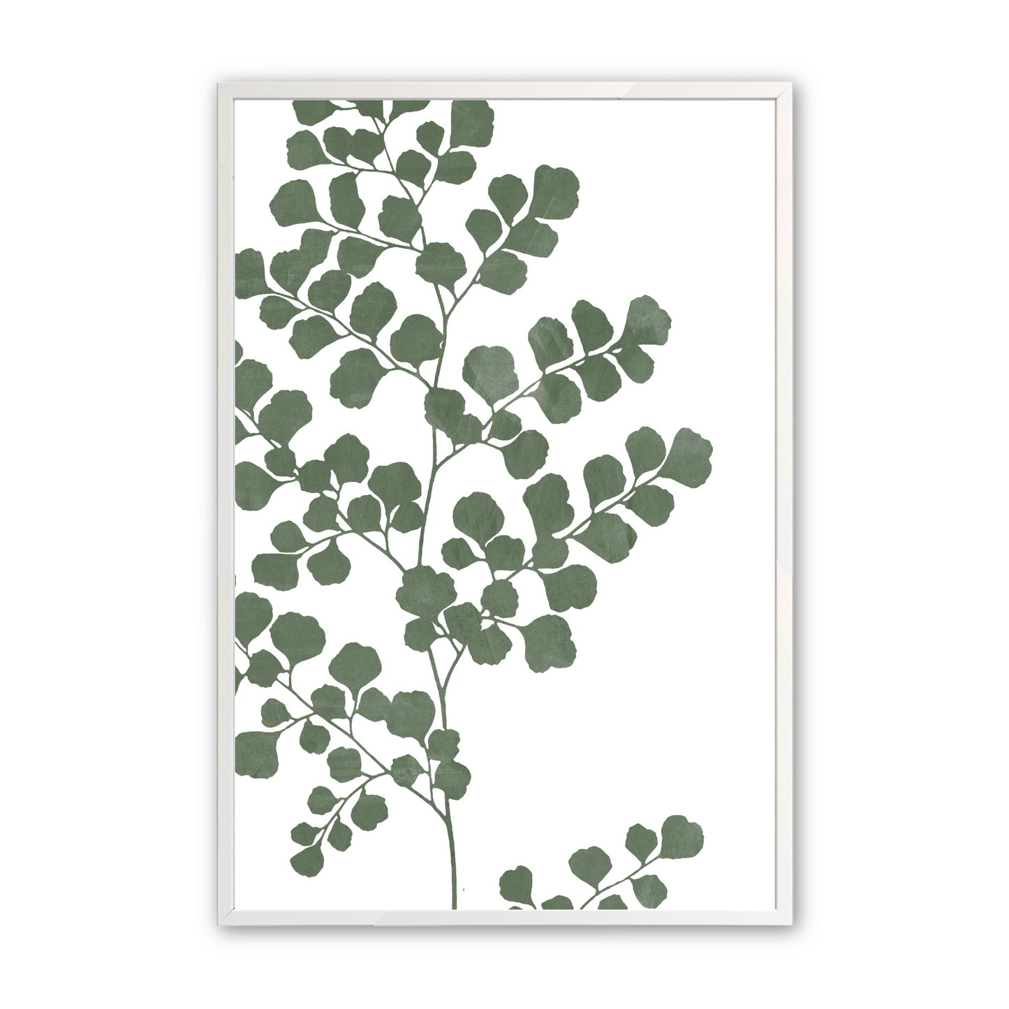 [color:Opaque White], Picture of the second of 6 leaves and flowers in a white frame