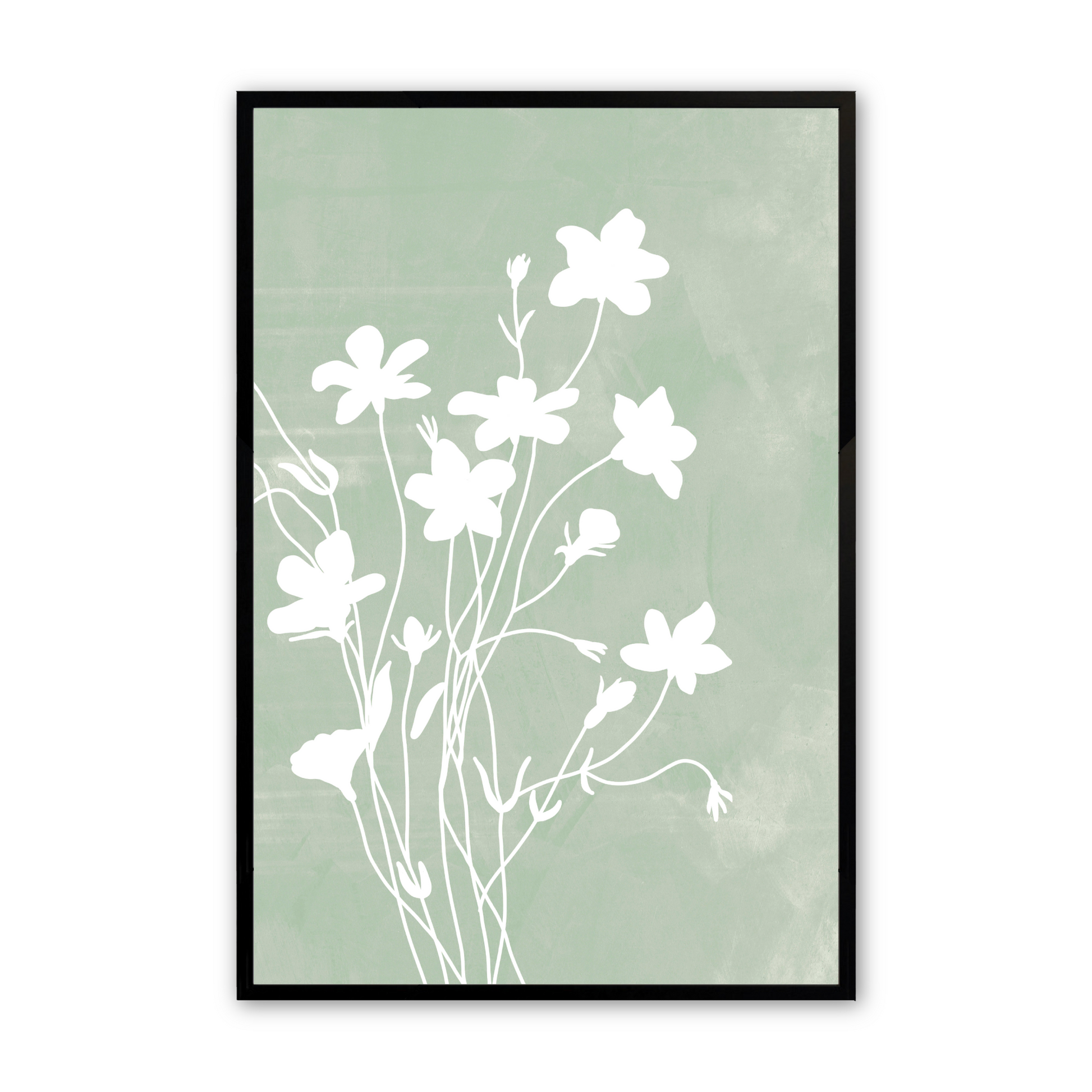 [color:Satin Black], Picture of the fifth of 6 leaves and flowers in a black frame